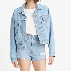 Levi's Ribcage Denim Shorts Size 28 Light Wash